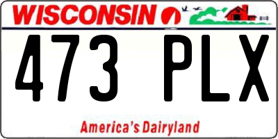 WI license plate 473PLX