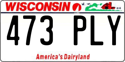 WI license plate 473PLY