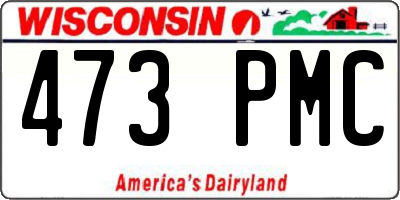 WI license plate 473PMC