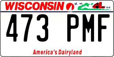 WI license plate 473PMF
