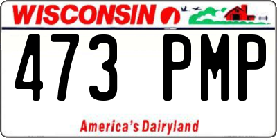 WI license plate 473PMP