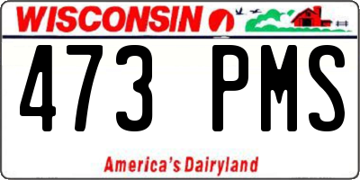 WI license plate 473PMS