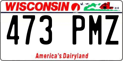 WI license plate 473PMZ