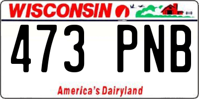 WI license plate 473PNB