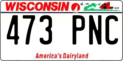WI license plate 473PNC