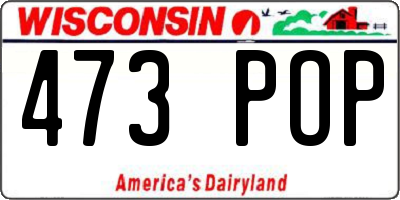 WI license plate 473POP