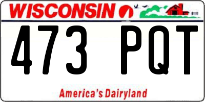 WI license plate 473PQT