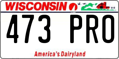 WI license plate 473PRO