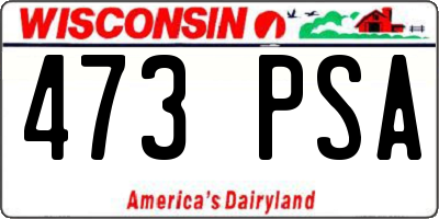 WI license plate 473PSA