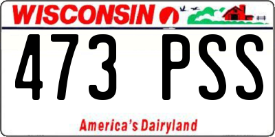 WI license plate 473PSS