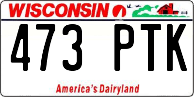 WI license plate 473PTK