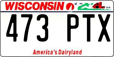 WI license plate 473PTX