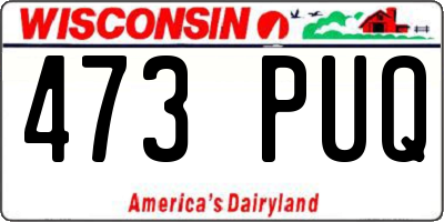 WI license plate 473PUQ
