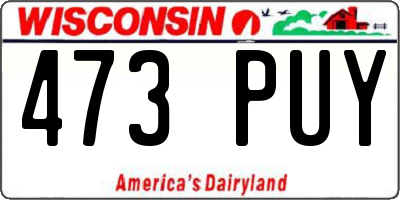 WI license plate 473PUY