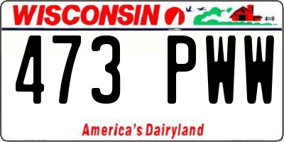 WI license plate 473PWW
