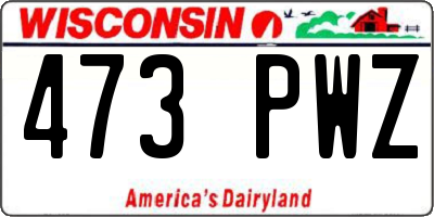WI license plate 473PWZ