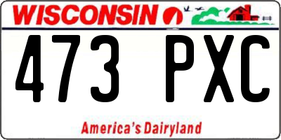 WI license plate 473PXC