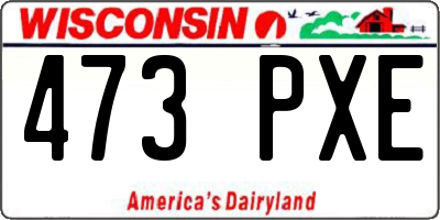 WI license plate 473PXE