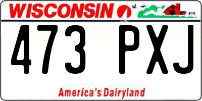 WI license plate 473PXJ