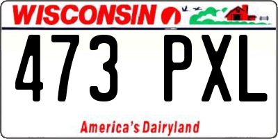 WI license plate 473PXL