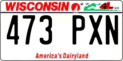 WI license plate 473PXN