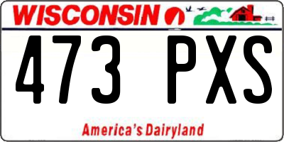 WI license plate 473PXS