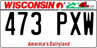 WI license plate 473PXW