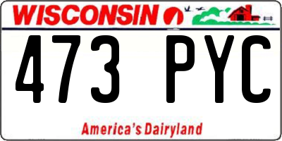 WI license plate 473PYC