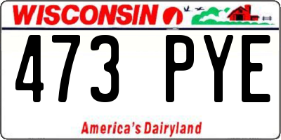 WI license plate 473PYE