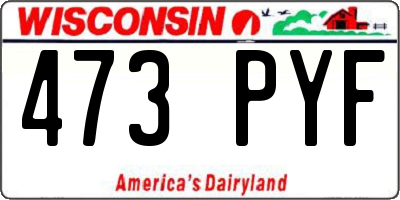 WI license plate 473PYF