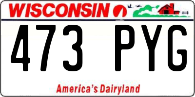 WI license plate 473PYG