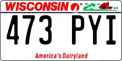 WI license plate 473PYI