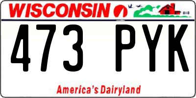 WI license plate 473PYK