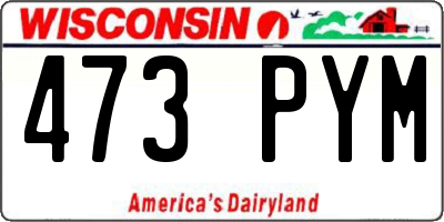 WI license plate 473PYM