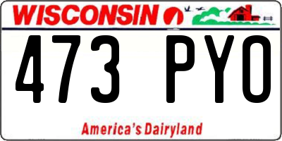 WI license plate 473PYO