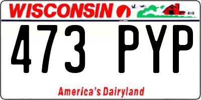 WI license plate 473PYP