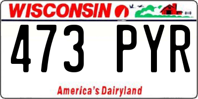 WI license plate 473PYR