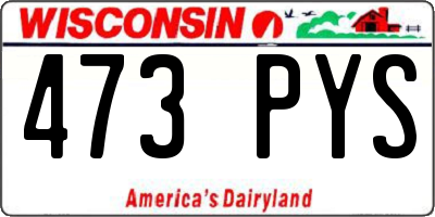 WI license plate 473PYS