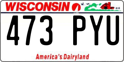 WI license plate 473PYU