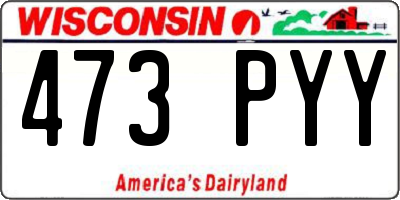 WI license plate 473PYY