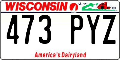 WI license plate 473PYZ