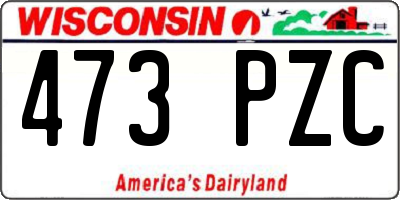 WI license plate 473PZC