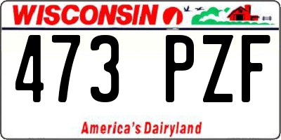 WI license plate 473PZF