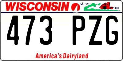 WI license plate 473PZG