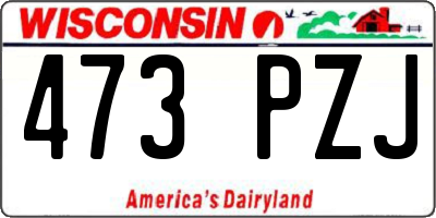 WI license plate 473PZJ