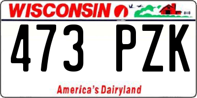 WI license plate 473PZK
