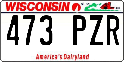 WI license plate 473PZR