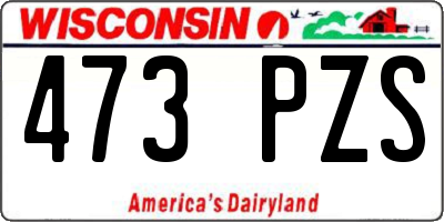 WI license plate 473PZS
