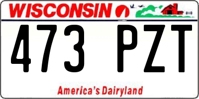 WI license plate 473PZT