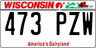 WI license plate 473PZW